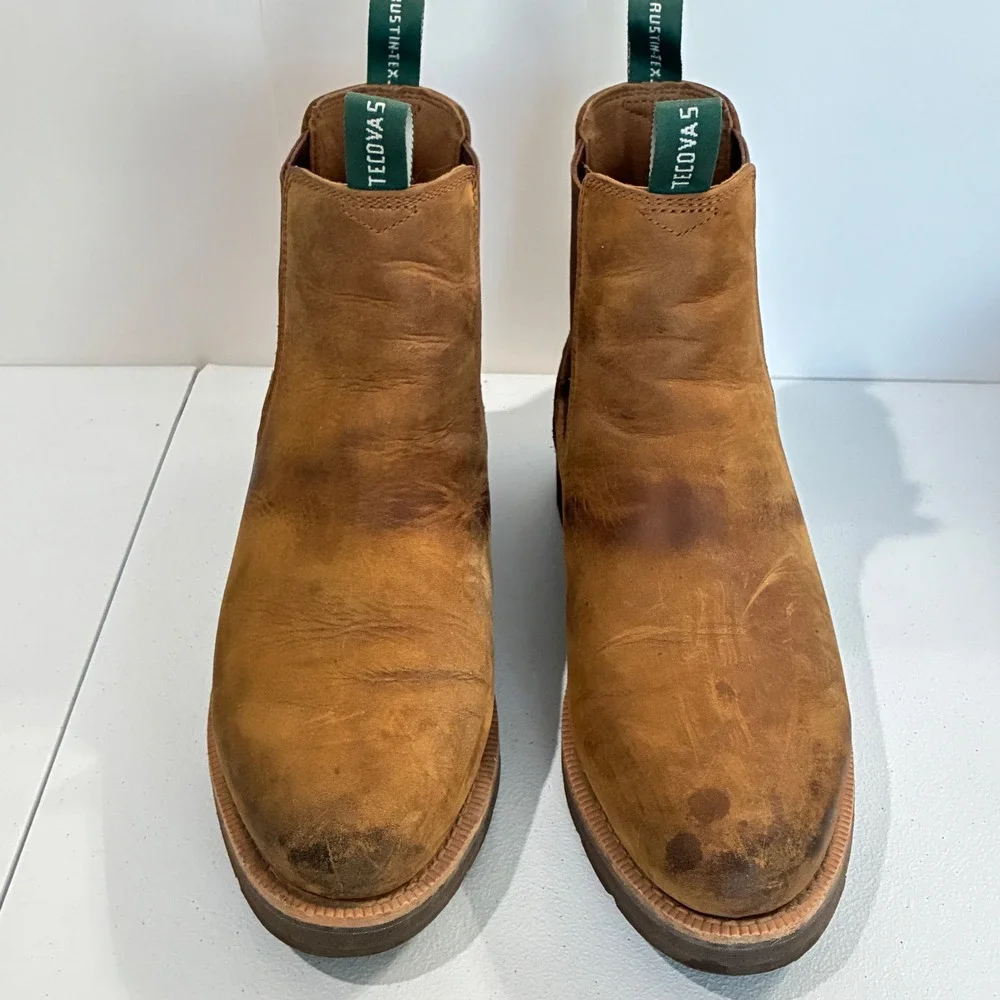 Tecovas Men's The Rugged Light Tobacco Tan Chelsea Boots 9.5EE Leather Western